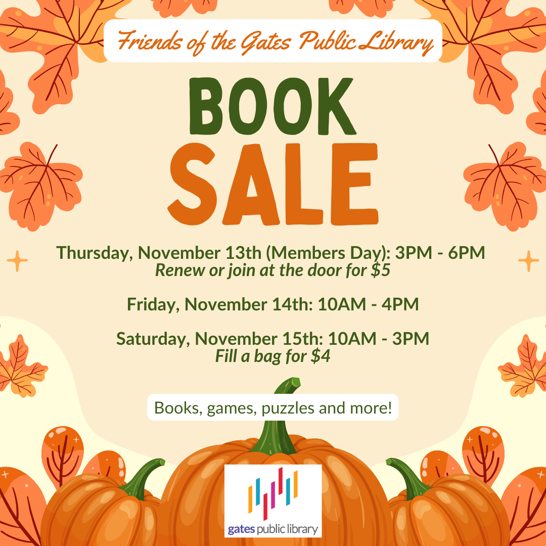 Fall book sale 2025 November 13 through 15